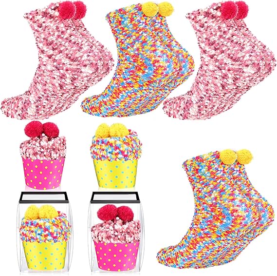 cupcake fuzzy socks