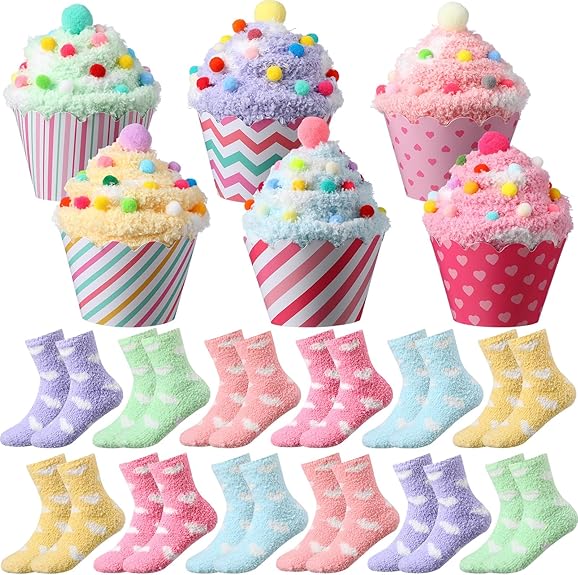 cupcake fuzzy socks
