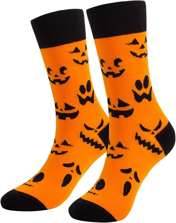 fuzzy pumpkin socks